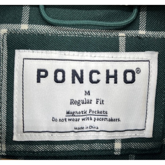 Poncho "The High Pine" Performance Flannel Shirt Mens Medium Green Magnetic Pock - Picture 5 of 10